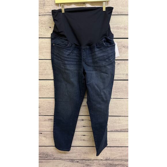 NWT Ladies Isabel Maternity Blue Over Belly Skinny Denim Jeans - Size 16 - Picture 1 of 2